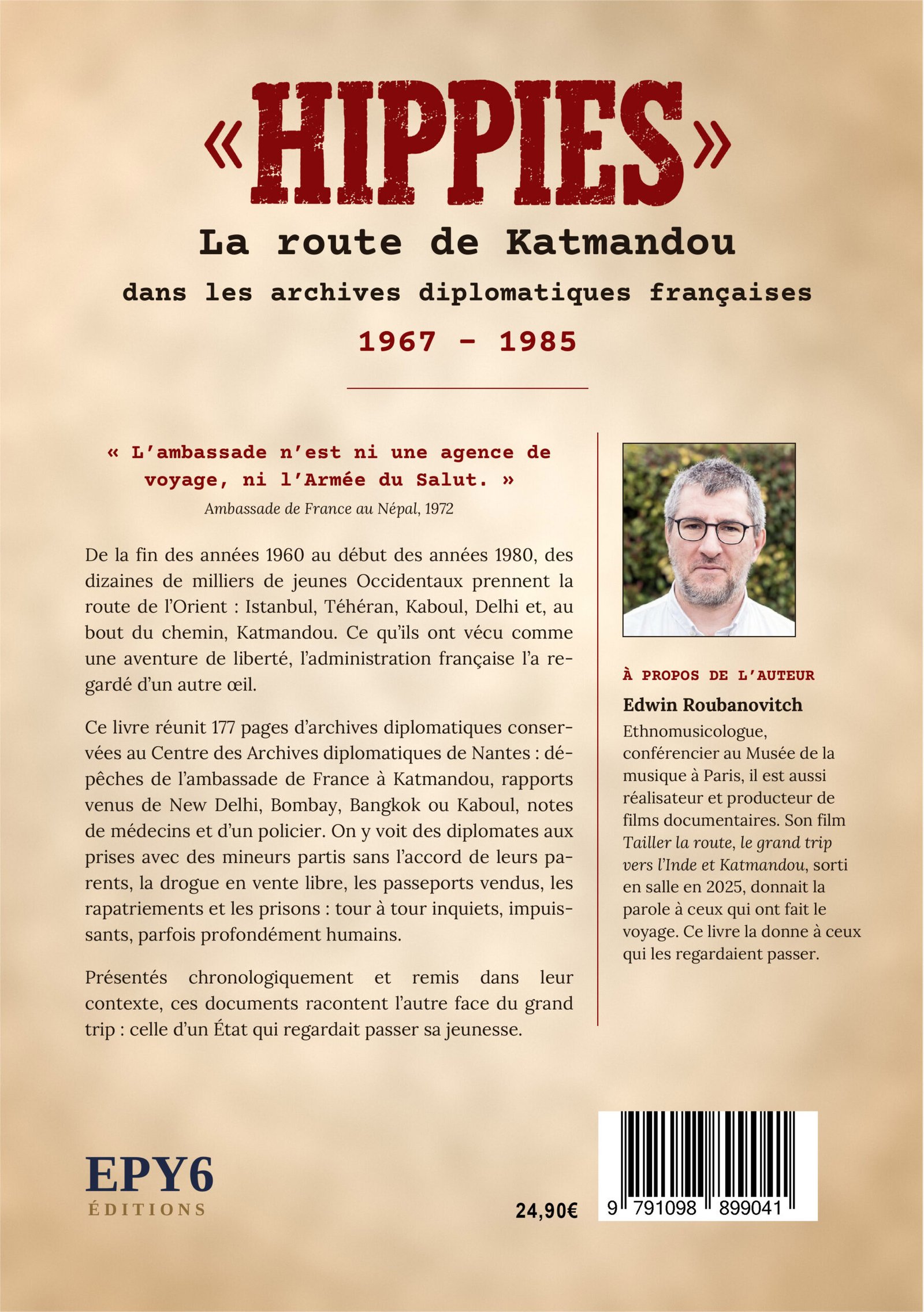 Dos de couverture — « Hippies », La route de Katmandou